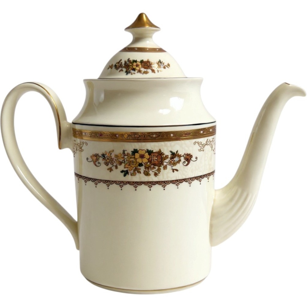 Minton Roxburgh Fine Bone China Coffee Pot Gold Gilt Floral England 1979 Vintage